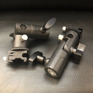 180º Speedlite Camera Flash Bracket 2PK Mount Holder with 1/4 in - 3/8 in screw